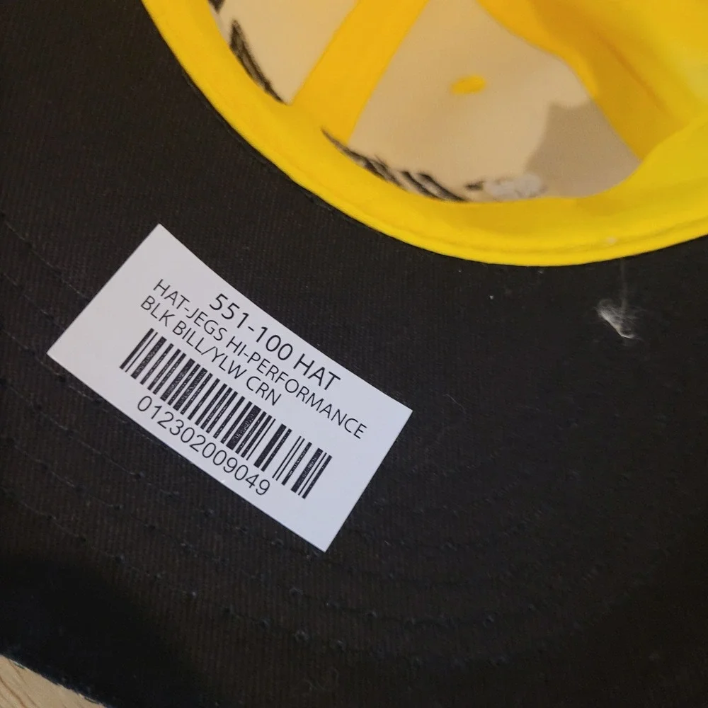 JEGS‎ High Performance Racing Hat Yellow Black Adjustable Baseball Cap 551-100